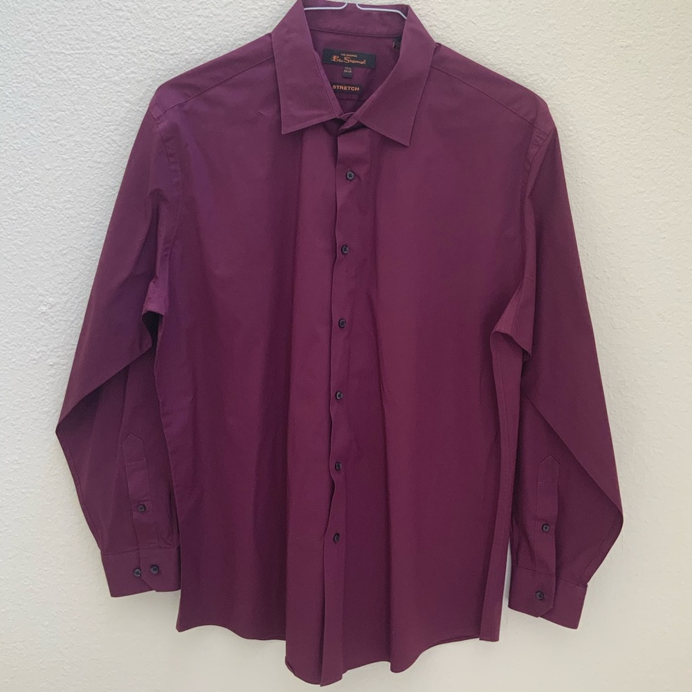 Ben Sherman burgundy button down dress  shirt